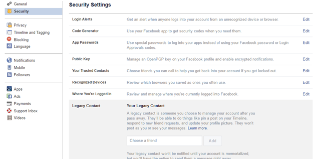 Facebook account Security