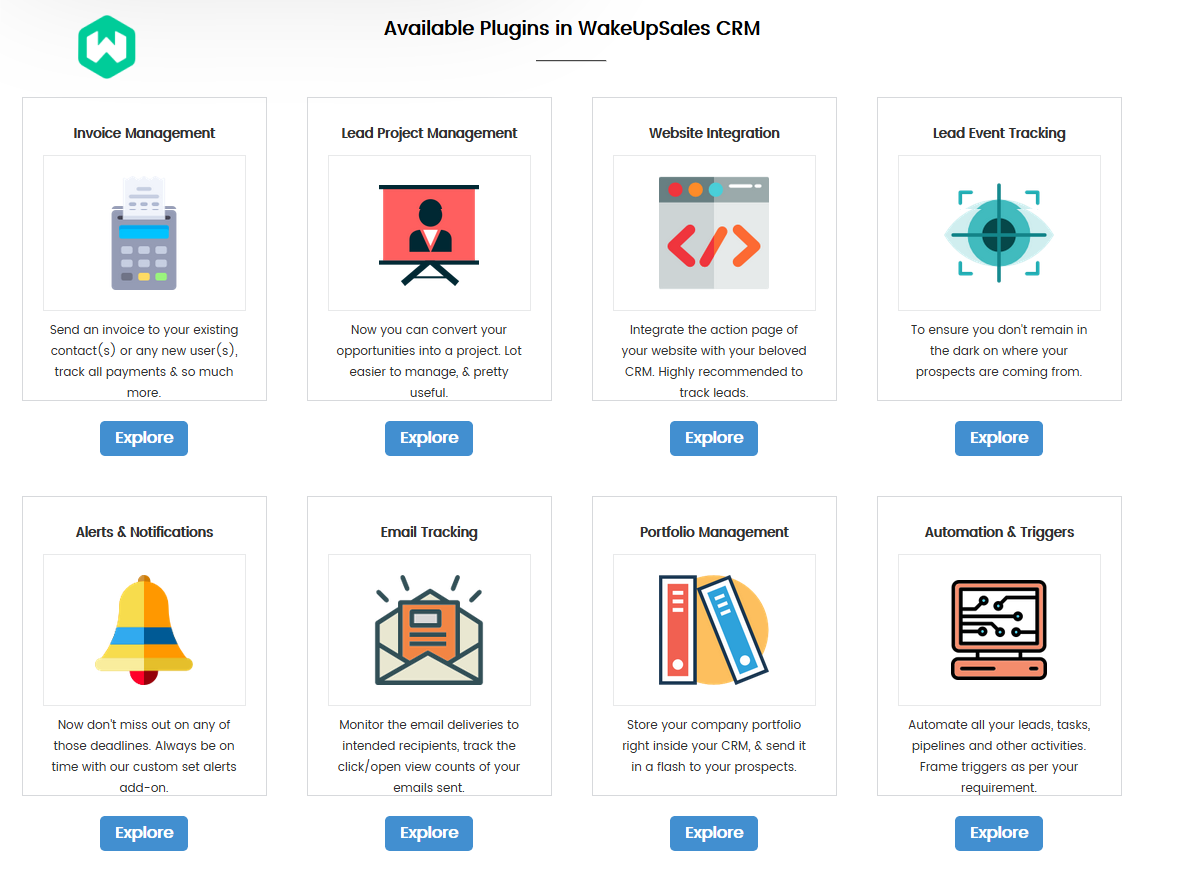 WakeUpSales CRM Software Plugins