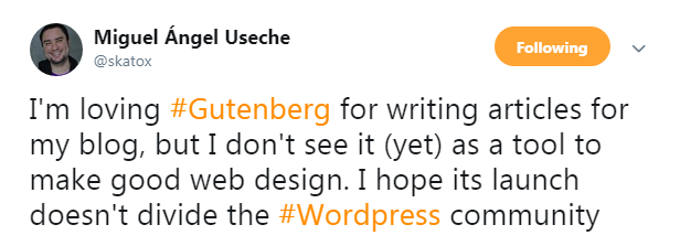 Miguel Angel Useche On WordPress 5.0